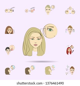 enlarge eye operation colored icon. Beauty, anti-aging icons universal set for web and mobile