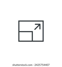 Enlarge fullscreen maximize resize icon, vector illustration