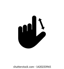 Enlarge Gesture, Hand Zoom. Flat Vector Icon illustration. Simple black symbol on white background. Enlarge Gesture, Hand Zoom sign design template for web and mobile UI element