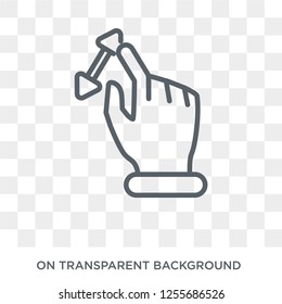 Enlarge gesture icon. Trendy flat vector Enlarge gesture icon on transparent background from Hands and guestures collection. High quality filled Enlarge gesture symbol use for web and mobile