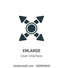 Enlarge glyph icon vector on white background. Flat vector enlarge icon symbol sign from modern user interface collection for mobile concept and web apps design.