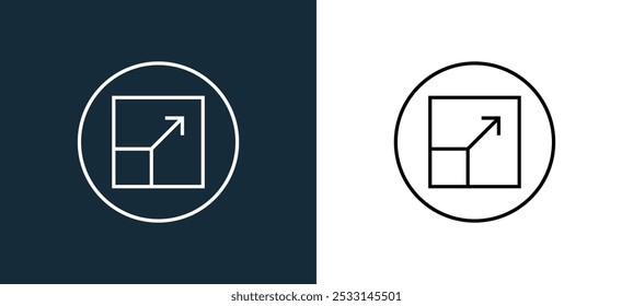enlarge icon isolated on white and black colors. enlarge outline linear vector icon from arrow collection for mobile apps, web and ui.