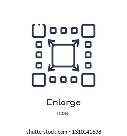 enlarge icon from user interface outline collection. Thin line enlarge icon isolated on white background.