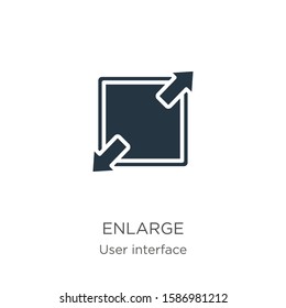 Enlarge icon vector. Trendy flat enlarge icon from user interface collection isolated on white background. Vector illustration can be used for web and mobile graphic design, logo, eps10