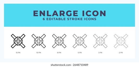 Enlarge line icon for websites and apps. Vector illustration with editable stroke.