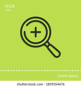 enlarge magnifier line icon, outline vector illustration.