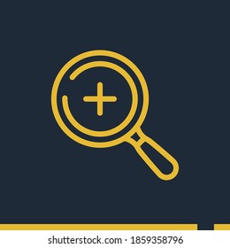 enlarge magnifier line icon, outline vector illustration.
