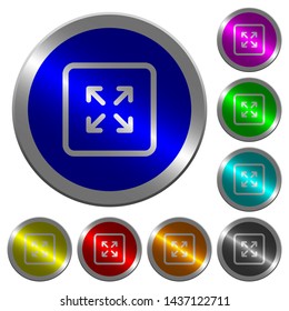 Enlarge object icons on round luminous coin-like color steel buttons