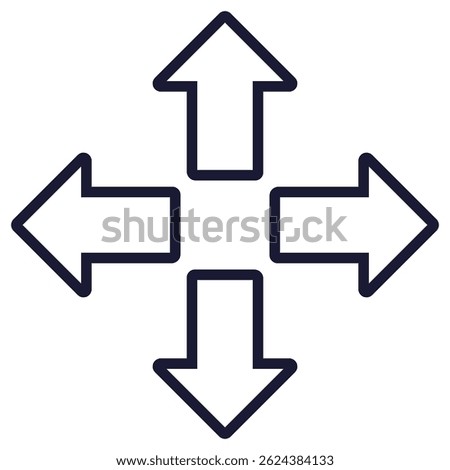 Enlarge outline icon isolated on white background.