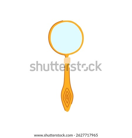 enlarge reading magnifier cartoon. vision clarity, aid tool, glass handheld enlarge reading magnifier sign. isolated symbol vector illustration