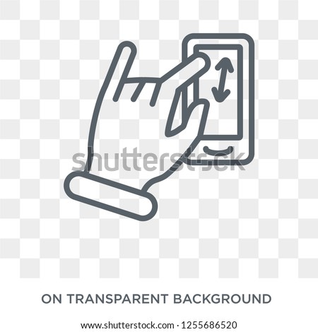 Enlarge touch screen gesture icon. Trendy flat vector Enlarge touch screen gesture icon on transparent background from Hands and guestures collection. High quality filled Enlarge touch screen gesture