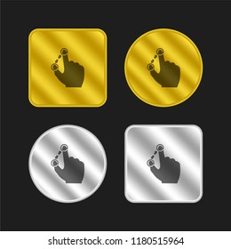 Enlarge touch screen gold and silver metallic coin logo icon design