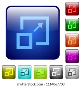 Enlarge window icons in rounded square color glossy button set