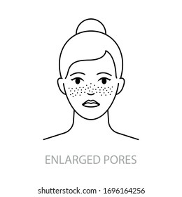 Enlarged pores vector icon line style