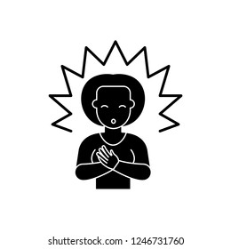 Enlightenment black icon, vector sign on isolated background. Enlightenment concept symbol, illustration 
