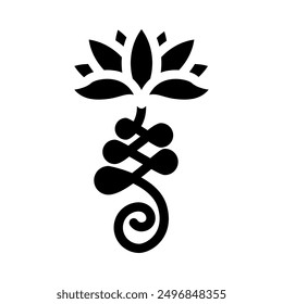 enlightenment buddhism glyph icon vector. enlightenment buddhism sign. isolated symbol illustration