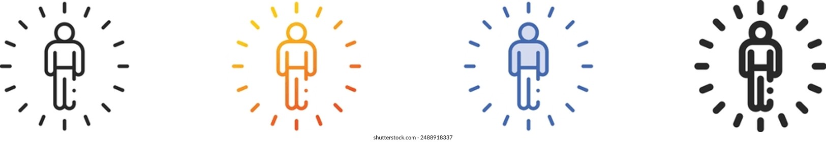 enlightenment icon.Thin Linear, Gradient, Blue Stroke and bold Style Design Isolated On White Background