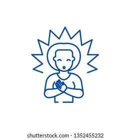 Enlightenment line icon concept. Enlightenment flat  vector symbol, sign, outline illustration.