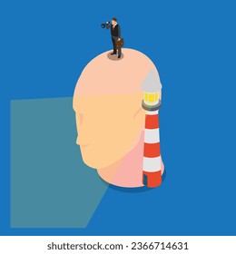 Enlightenment or wisdom to discover new knowledge 3d vector illustration concept for banner, website, illustration, landing page, flyer, etc