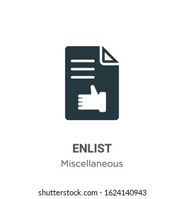 Enlist glyph icon vector on white background. Flat vector enlist icon symbol sign from modern miscellaneous collection for mobile concept and web apps design.