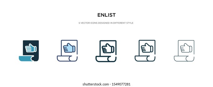 enlist icon in different style vector illustration. two colored and black enlist vector icons designed in filled, outline, line and stroke style can be used for web, mobile, ui