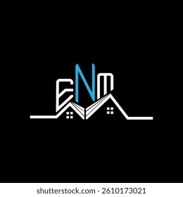 ENM Real State logo design, ENM simple and modern logo. ENM luxurious alphabet design  
