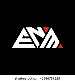 Diseño del logotipo de la letra del triángulo ENM con forma de triángulo. Monograma de diseño del logotipo del triángulo ENM. Plantilla de logotipo vectorial de triángulo ENM con color rojo. Logo triangular de ENM Diseño sencillo, elegante y lujoso.