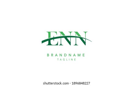ENN Alphabet initial swoosh Abstract Icon Logo vector illustration