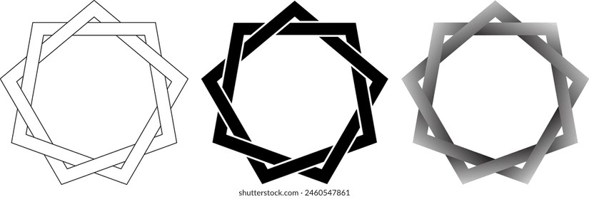 enneagram frame set with copy space for text or design