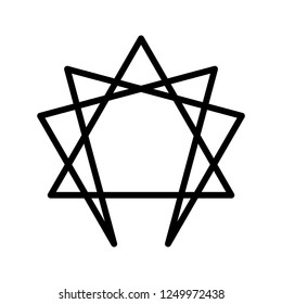 Enneagram icon, vector illustration