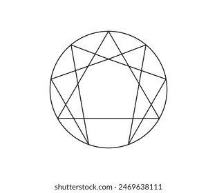 Enneagram sign. Personality. Vector Design Template.
