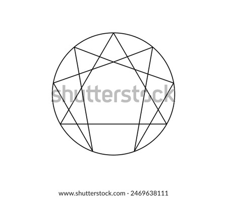 Enneagram sign. Personality. Vector Design Template.
