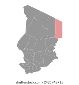 Ennedi Est Region map, administrative division of Chad. Vector illustration.