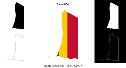 Ennedi Est region outline map set