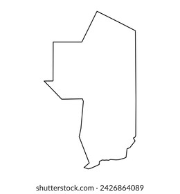 Ennedi Ouest Region map, administrative division of Chad. Vector illustration.