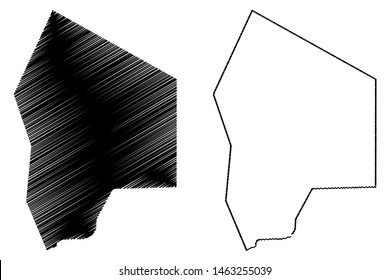 Ennedi-Ouest Region (Regions of Chad, Republic of Chad) map vector illustration, scribble sketch Ennedi Ouest map