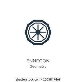 Ennegon icon vector. Trendy flat ennegon icon from geometry collection isolated on white background. Vector illustration can be used for web and mobile graphic design, logo, eps10