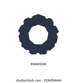 ennegon isolated icon. Simple element illustration from geometry concept. ennegon editable logo symbol design on white background. Can be use for web and mobile.