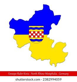 Bandera de Ennepe-Ruhr-Kreis - Renania del Norte-Westfalia, Alemania (EPS)