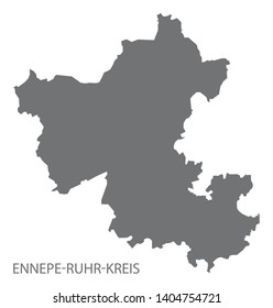 Ennepe-Ruhr-Kreis grey county map of North Rhine-Westphalia DE