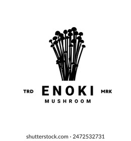 Ilustración del logotipo del hongo de enoki adecuada para tiendas de verduras y jardines