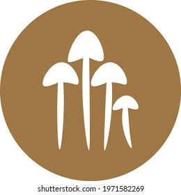 Enoki mushrooms, icon illustration, vector on white background