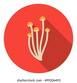Enokitake icon in flat style isolated on white background. Mushroom symbol stock vector illustration.
