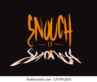 Enough is Enough lettering text on Black background in vector illustration