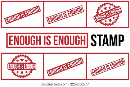 Enough Is Enough Rubber Stamp Set Vector