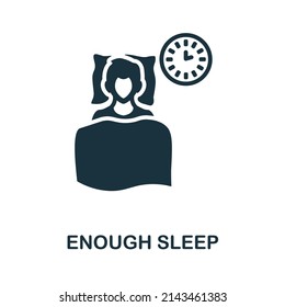 Enough Sleep icon. Monochrome simple Enough Sleep icon for templates, web design and infographics