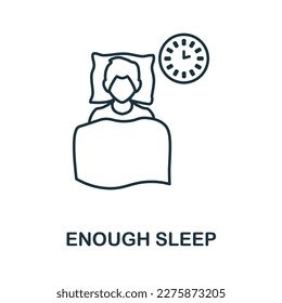 Enough Sleep line icon. Monochrome simple Enough Sleep outline icon for templates, web design and infographics