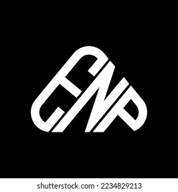 Logotipo de letra ENP diseño creativo con gráfico vectorial, logotipo simple y moderno en forma de triángulo redondo.