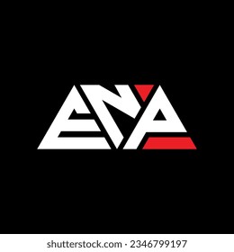 ENP triangle letter logo design with triangle shape. ENP triangle logo design monogram. ENP triangle vector logo template with red color. ENP triangular logo Simple, Elegant, and Luxurious design.