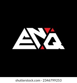 ENQ triangle letter logo design with triangle shape. ENQ triangle logo design monogram. ENQ triangle vector logo template with red color. ENQ triangular logo Simple, Elegant, and Luxurious design.